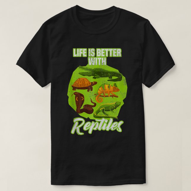 Ett bra liv med reptiler av boskap t shirt (Design framsida)