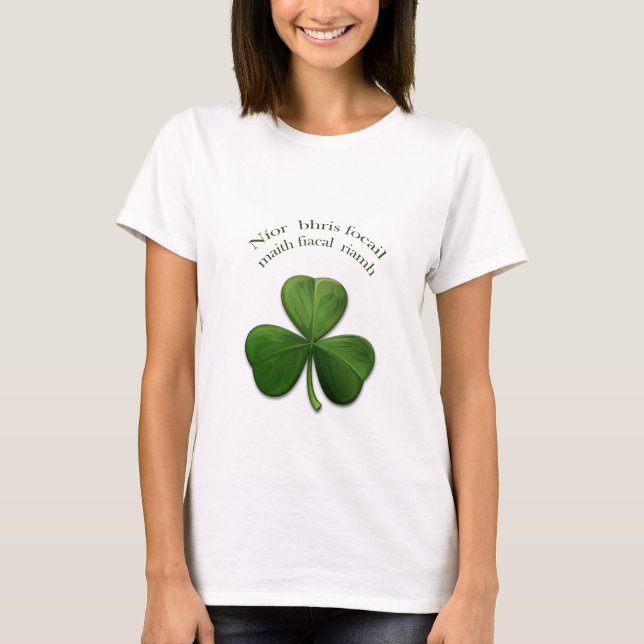 Ett bra ord fattiga aldrig tand tee shirt (Framsida)