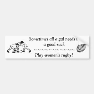 Ett bra ruck kvinna Rugby Bildekal