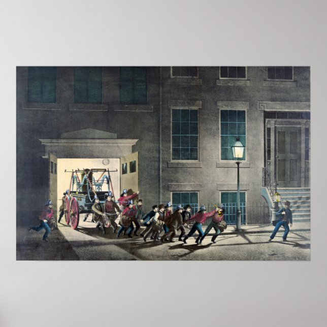 Ett brandmans liv - Nattlarmet - 1854 Poster (Framsidan)