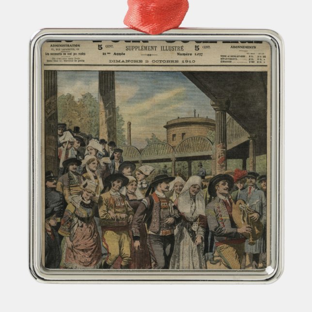 Ett Breton bröllop som är högert i Paris Julgransprydnad Metall (Framsidan)