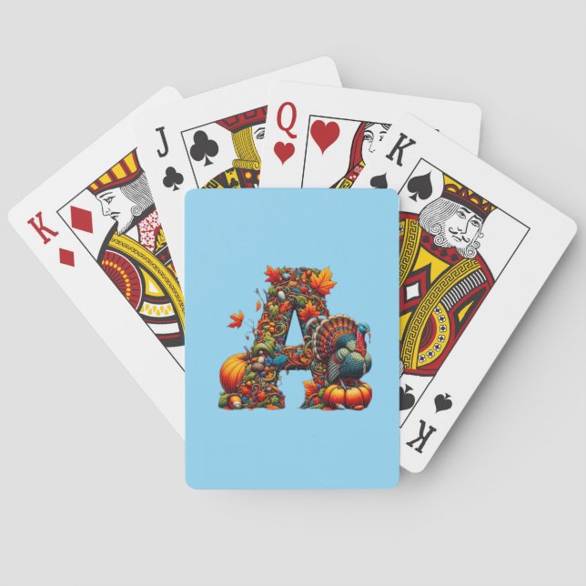 Ett brev A i Thanksgiving-stil Casinokort (Baksidan)