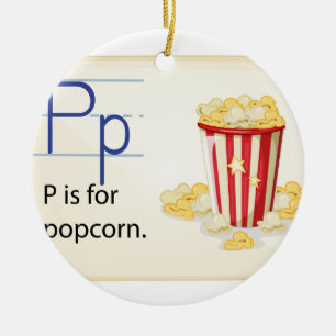 Ett brev P för popcorn Julgransprydnad Keramik