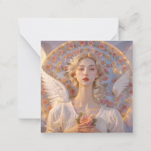 ett bröllop-kort för ängel anteckningskort (Baksida)