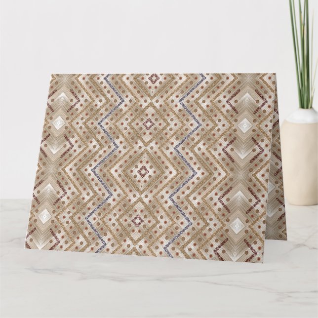 Ett brunt matta med symmetrisk formgivningsfunktio kort (Framsida)