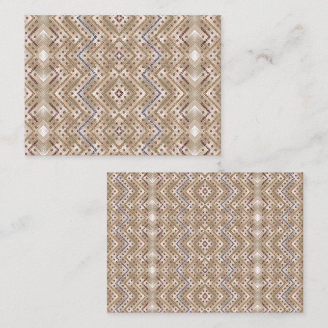 Ett brunt matta med symmetrisk formgivningsfunktio tidsbeställning kort (Fram/baksida)