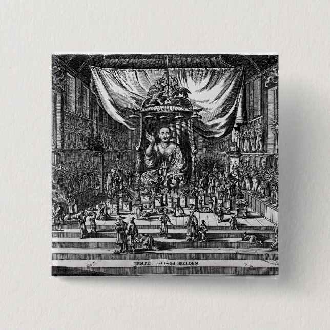 Ett buddistiskt tempel, en illustration knapp (Framsida)