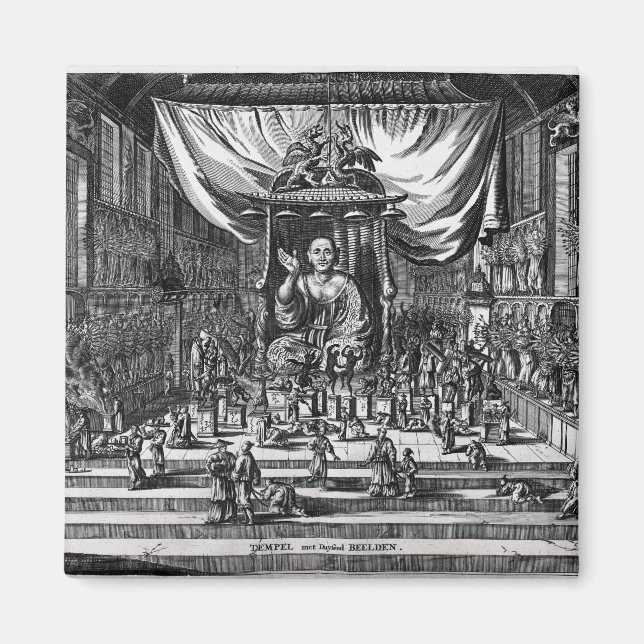 Ett buddistiskt tempel, ett exempel magnet (Framsidan)