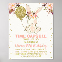 Ett Bunny Thned Time Capsule-tecken Poster