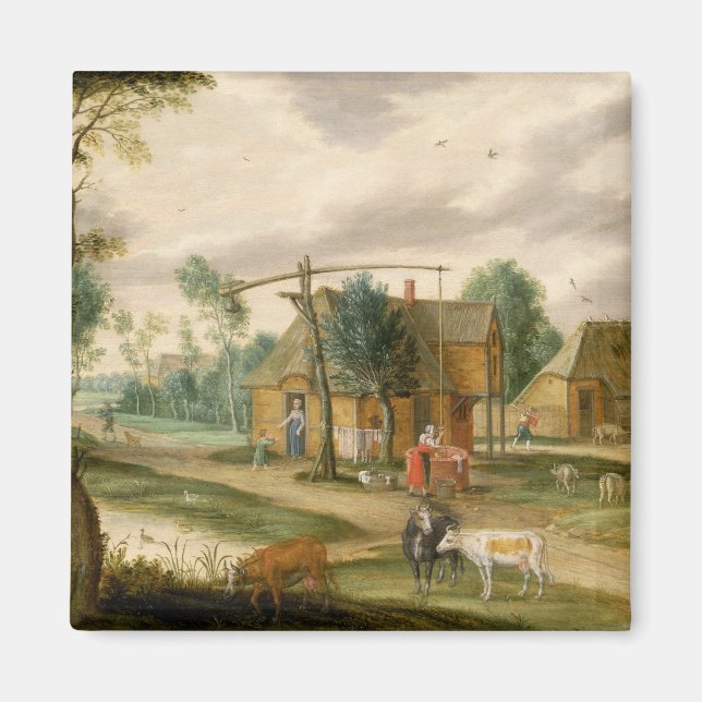 Ett bylandskap magnet (Framsidan)