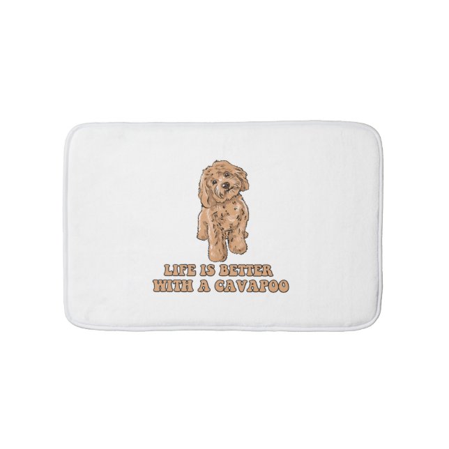 Ett Cavapoo - Rolig hund Älskare 1 Badrumsmatta (Framsidan)