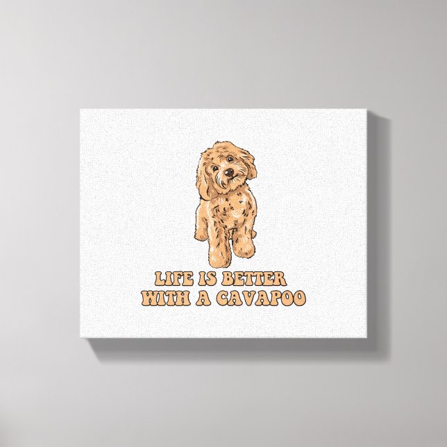 Ett Cavapoo - Rolig hund Älskare 1 Canvastryck (Framsida)