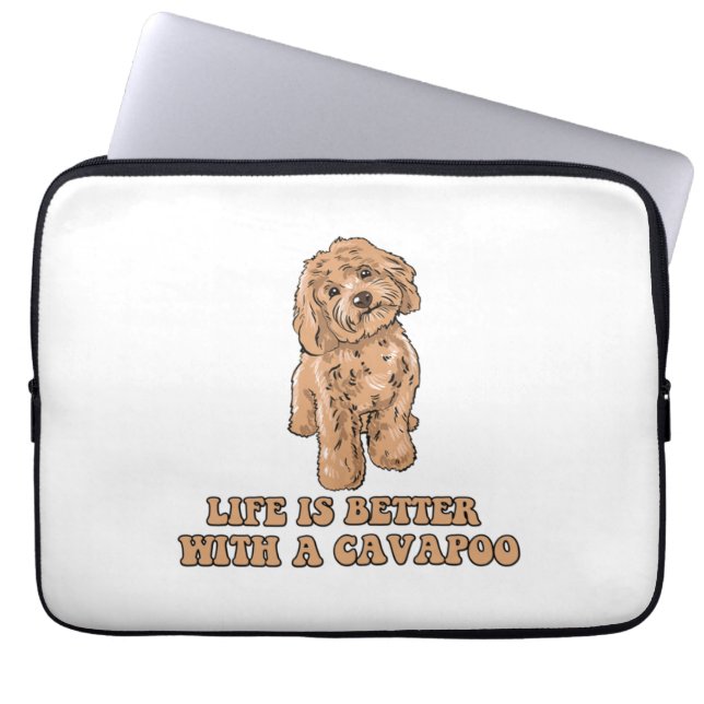 Ett Cavapoo - Rolig hund Älskare 1 Laptop Fodral (Framsidan)