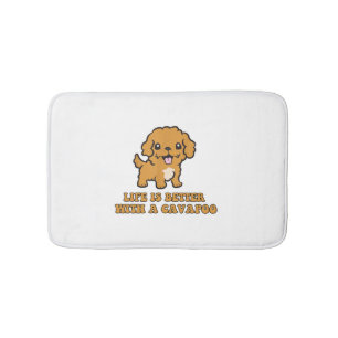 Ett Cavapoo - Rolig hund Älskare Badrumsmatta