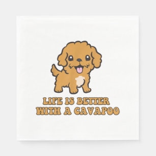Ett Cavapoo - Rolig hund Älskare Pappersservett