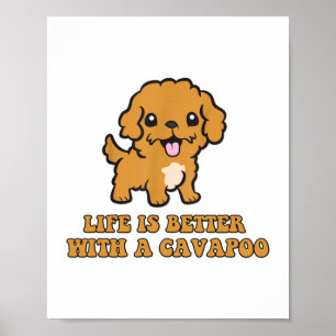 Ett Cavapoo - Rolig hund Älskare Poster