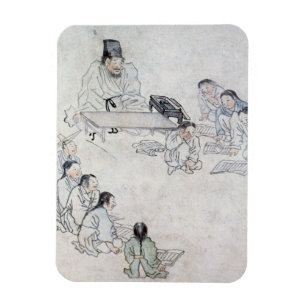 Ett Confucianklassrum (Sodang) (färgtrycket) Magnet