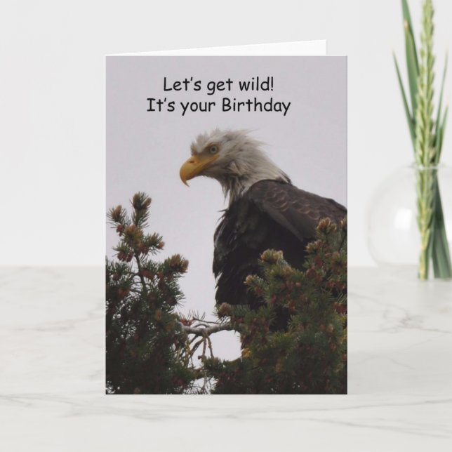 Ett Crazy Eagle Birthday Card! Kort (Framsida)