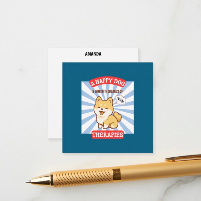 Ett Cute Hund-kort för Lycklig Hund Tilläggskort (Fram/Back In Situ)