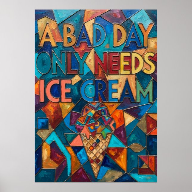 Ett Dåligt Dags Behöver Endast Glass Geometriskt C Poster (Framsidan)