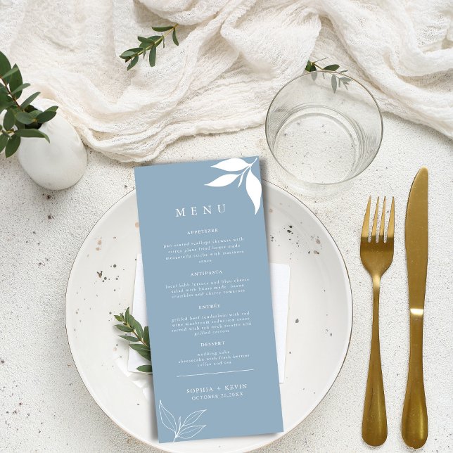 Ett dammigt blått I Modern minimalism I Grenblad Meny (Skapare uppladdad)