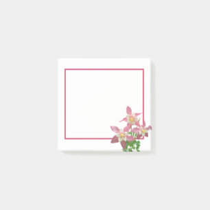 Ett delikat fönster med Rosa Flowers - Post-it Block