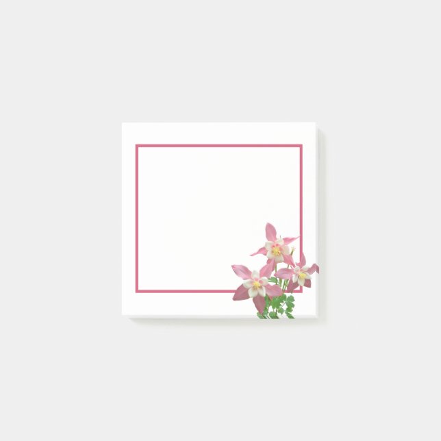 Ett delikat fönster med Rosa Flowers - Post-it Block (Framsida)