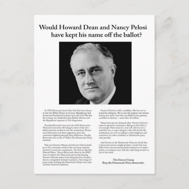 Ett Denver Group-meddelande till Chicago Vykort (Framsida)