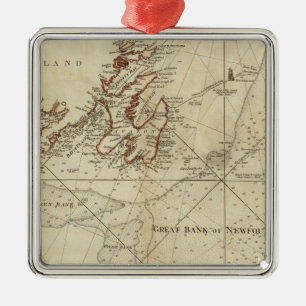 Ett diagram över Banker i Newfoundland Julgransprydnad Metall