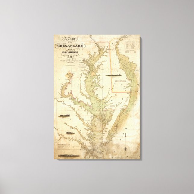 Ett diagram över chesapeake- och sensibiliseringss canvastryck (Framsida)