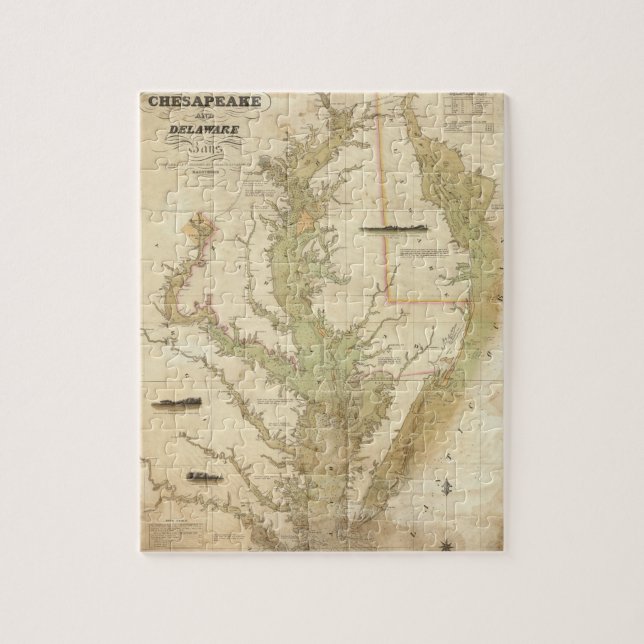 Ett diagram över segmenten Chesapeake och Delaware Pussel (Vertikal)