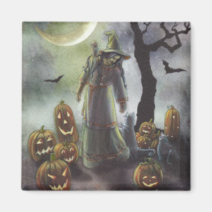 Ett dimmigt går på Halloween. Magnet