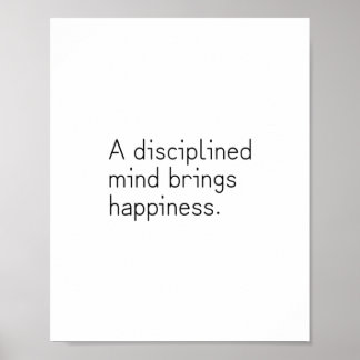 Ett disciplinerat sinne ger lycka. Buddha Poster