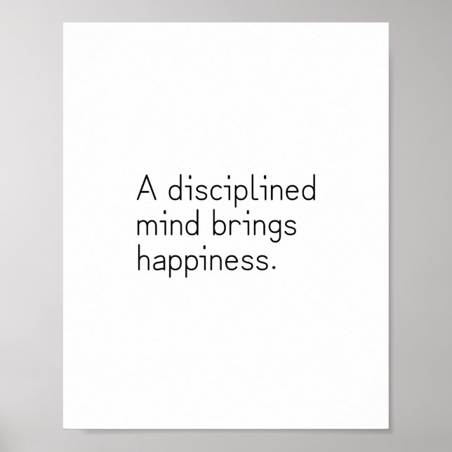 Ett disciplinerat sinne ger lycka. Buddha Poster (Framsidan)