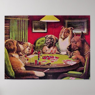 Ett djärvt bluffmak, Hundar som spelar poker, Poster