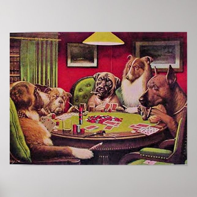 Ett djärvt bluffmak, Hundar som spelar poker, Poster (Framsidan)