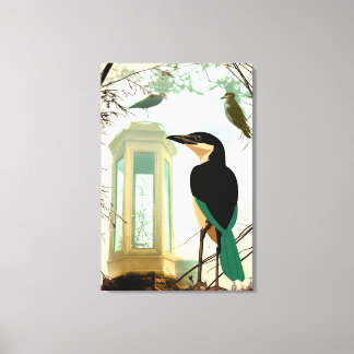 Ett djupt andetag innan kallet kommer in. canvastryck