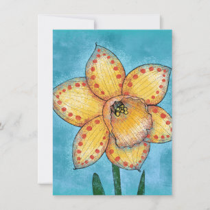 Ett dotty Daffodil-hälsningskort Kort