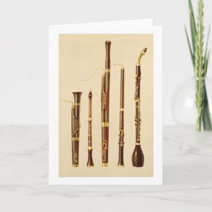 Ett dulcian, en oboe, en fagott, en caccia för kort