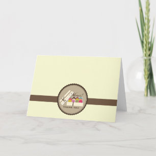 Ett dussint kort för franskMacarons Merci tack