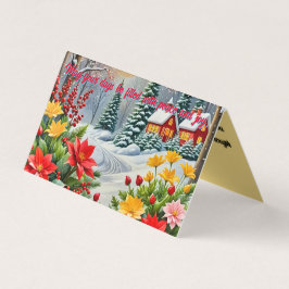 Ett dynamiskt julkort för blomsterträdgård kort