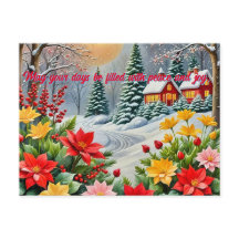 Ett dynamiskt julkort för blomsterträdgård