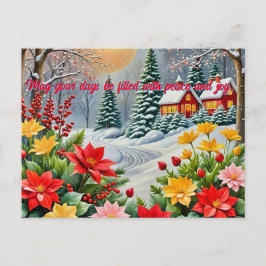 Ett dynamiskt julkort för blomsterträdgård vykort