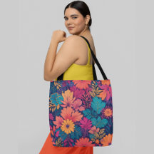 Ett dynamiskt och färgstarkt blommönster