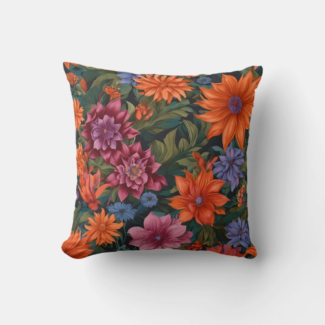 Ett dynamiskt urval av blommor kudde (Framsida)