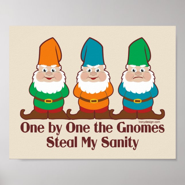 Ett efter ett... Gnomes stjäl min sanitet Poster (Framsidan)