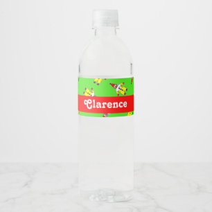 Ett eget namn, roligt clowner på grönten vattenflaska etikett