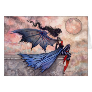 Ett elakt Wind Gothic Fairy Vampire-kort Hälsningskort