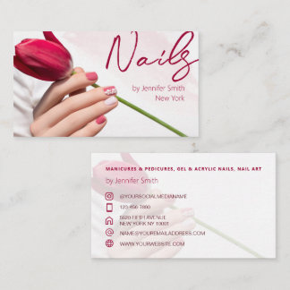 Ett elegant Nail Salon-affärskort Visitkort