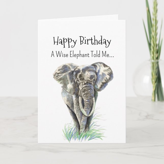 Ett Elephant Personality Birthday Roligt Animal Kort (Framsida)